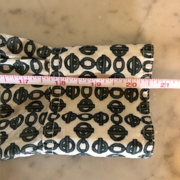 TORY BURCH Toggle Chain Green Cotton Long Sleeve Button Up Banded Collar… - Picture 15 of 16